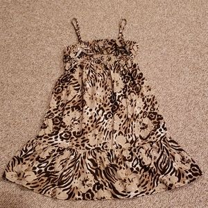 Justice floral leopard print sun dress